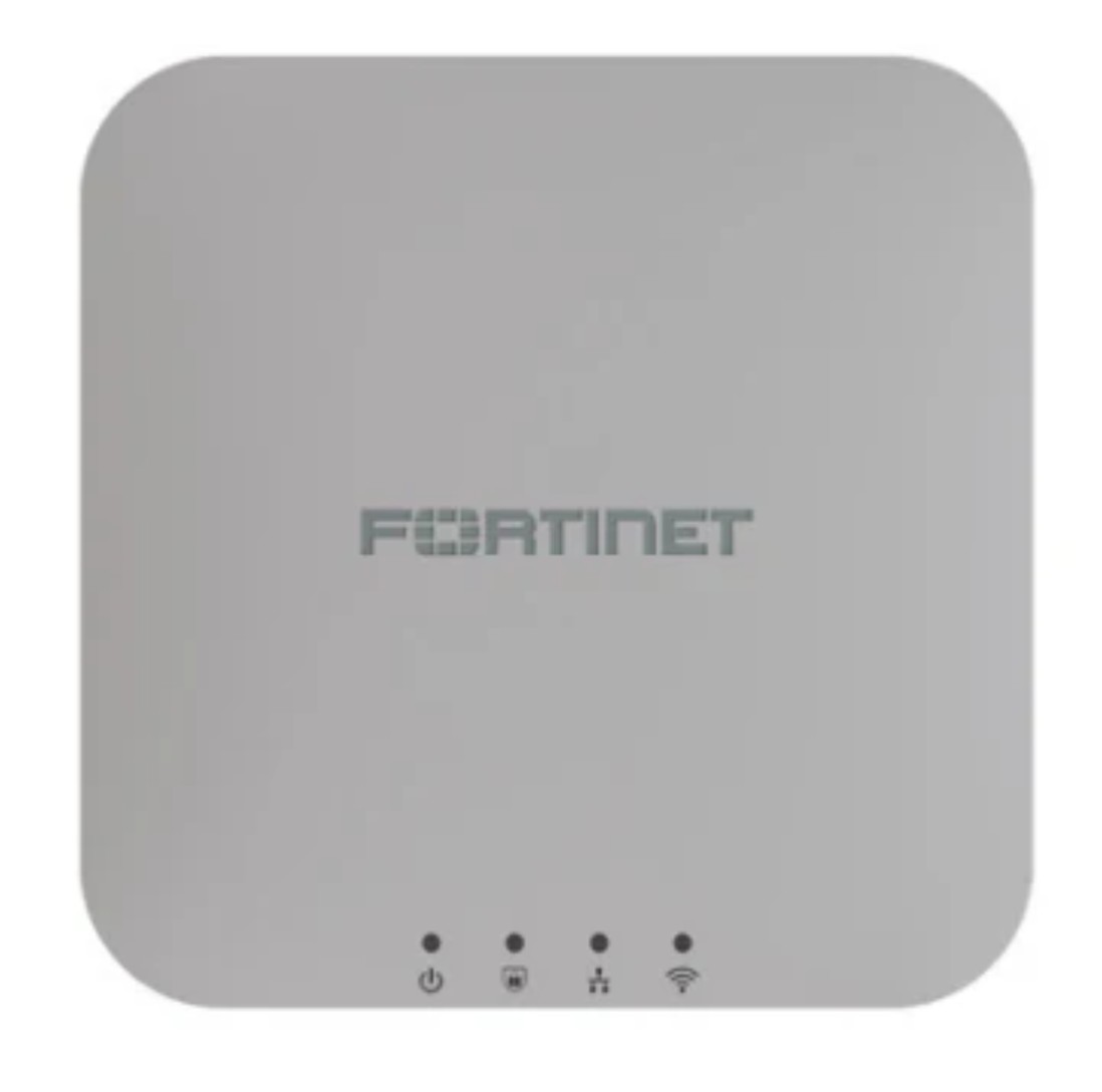 Fortinet FortiAP 221K iç mekân Wi‑Fi 7 access point ön görünümü