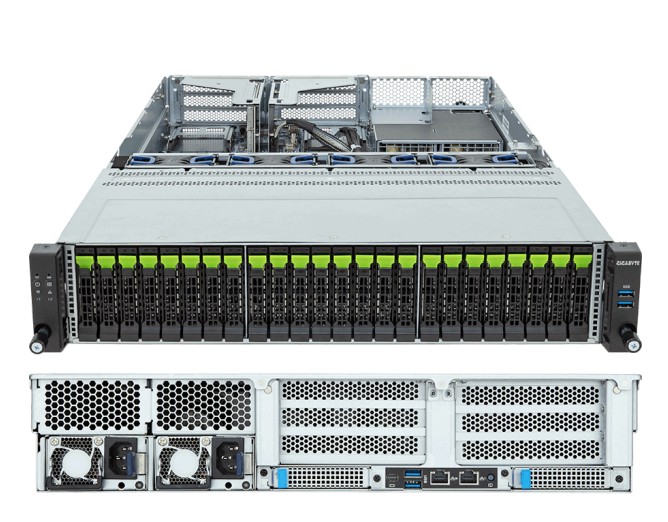 GIGABYTE R263-Z36-AAV1 on ve arka yüz görünümü