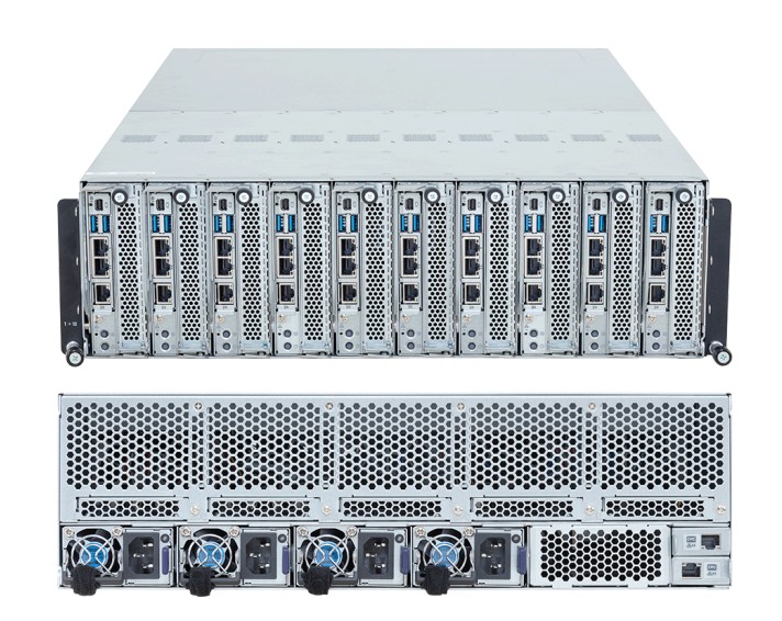 Gigabyte B343-C40-AAJ1 3U 10 düğümlü blade server ön