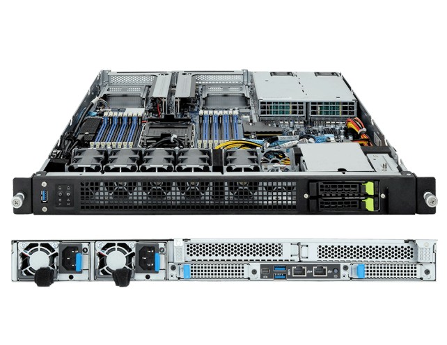 Gigabyte E163-S30-AAG1 1U kısa derinlikli edge server ön