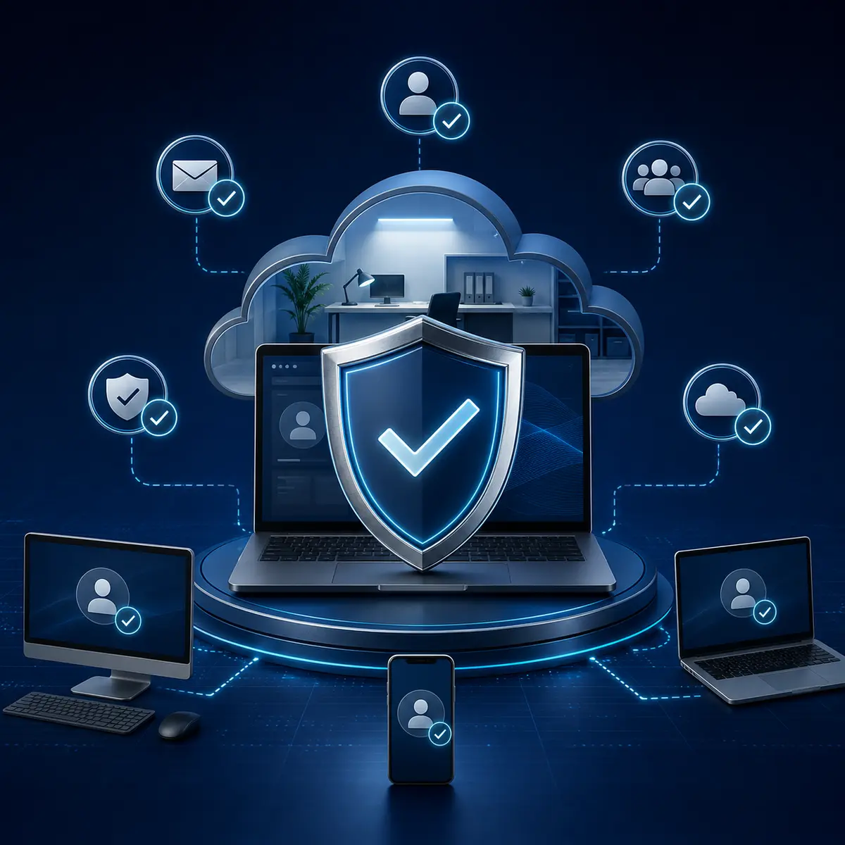 Microsoft 365 Business Premium üretkenlik ve güvenlik çözümleri görseli